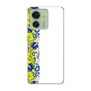 Силиконовый Чехол на Motorola Edge 40 с картинкой Вышиванки (Желто-синяя вышиванка)