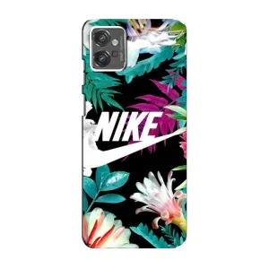 Силиконовый Чехол на Motorola MOTO G32 с картинкой Nike (Цветочный Nike)