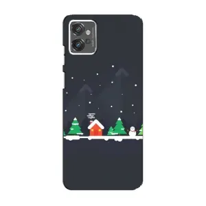 Силіконовий бампер на різдво для Motorola MOTO G32 (Місто зимове)