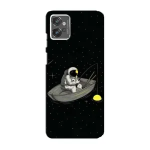 Силиконовый Чехол с принтом "Космонавты" на Motorola MOTO G32 (Космонавт на рыбалке)