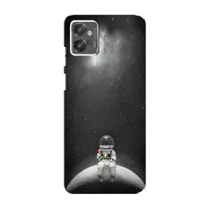 Силиконовый Чехол с принтом "Космонавты" на Motorola MOTO G32 (Космонавт романтик)