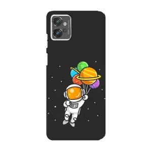Силиконовый Чехол с принтом "Космонавты" на Motorola MOTO G32 (Космонавт с шариками)