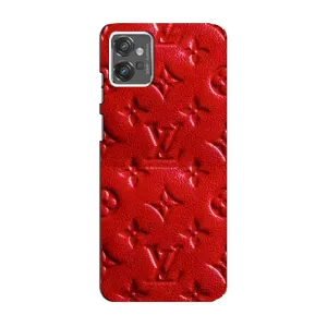 Текстурный Чехол Louis Vuitton для Моторола Мото джи 32 (Красный ЛВ)