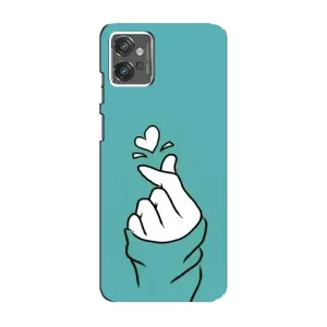 Чехлы (Знак сердечка) на Motorola MOTO G32 (Сердечко на бирюзовом)