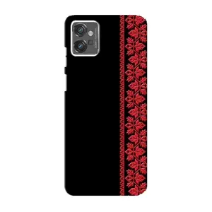 Силиконовый Чехол на Motorola MOTO G32 с картинкой Вышиванки (Вышиванка на черном)
