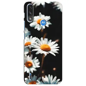 Чехол с ромашками на Motorola E7 Power (Белые ромашки)
