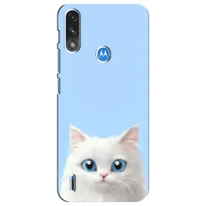 Чехол на тематику: Коты для Motorola E7 Power (Белый кот)