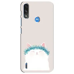 Чехол на тематику: Коты для Motorola E7 Power (Белый котик)