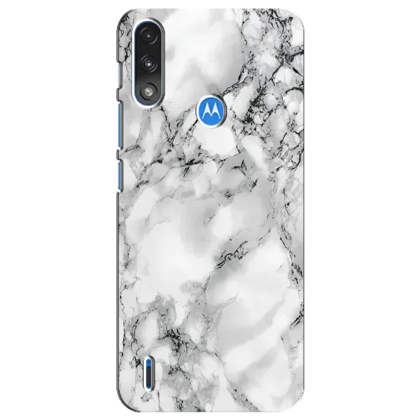 Чехол с рисунком «Белый мрамор» для Motorola E7 Power