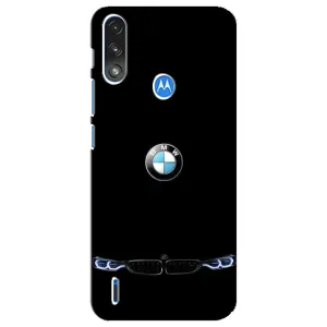 Силиконовый бампер с картинкой машины на Motorola E7 Power (Черный BMW)