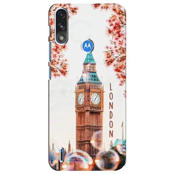 Чехол с рисунком «Часы Лондон» для Motorola E7 Power