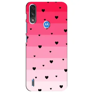 Чохли з тематикою "Маленькі Сердчеки" на Motorola E7 Power (Чорні сердечка)