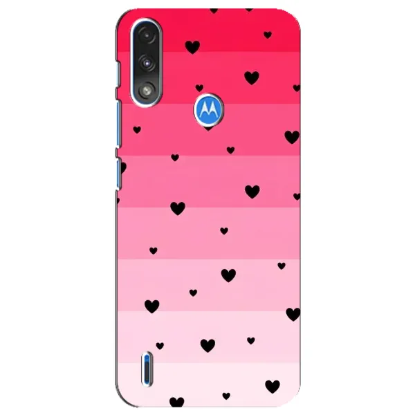 Чехол с рисунком «Чорные сердечки» для Motorola E7 Power Чехол с рисунком «Чорные сердечки» для Motorola E7 Power