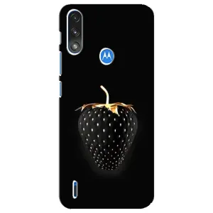 Чехол с изображением вкусной еды для Motorola E7 Power (Чёрная клубника)