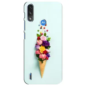 Чехлы с тематикой "ЦВЕТЫ" на Motorola E7 Power (Цветок-мороженное)