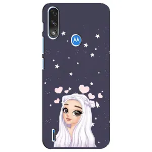 Чехол Стильные девушки на Motorola E7 Power (Девушка и сердечки)