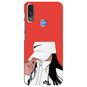 Силиконовый Чехол на Motorola E7 Power с картинкой Стильных Девушек (Девушка Nike)