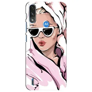 Чехол с картинкой Модные Девчонки Motorola E7 Power (Девушка в халате)