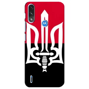 Чехлы УПА (Красно-Чёрный) на Motorola E7 Power (Герб Украины)