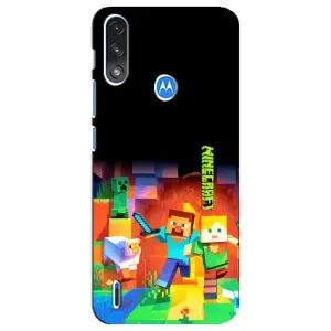 Чохли для Motorola E7 Power (Персонажі МайнКрафт) (Герой Майнкрафт)