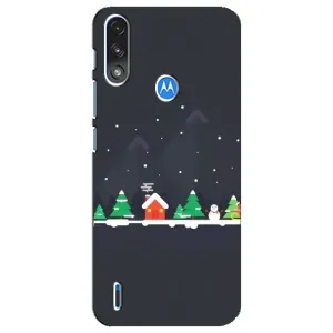 Силиконовый бампер на рождество для Motorola E7 Power (Город зимний)