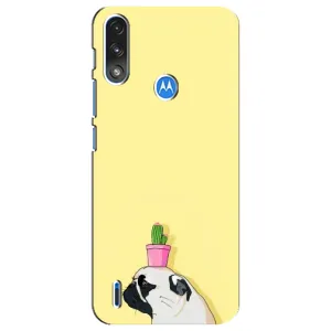 Бампер для Motorola E7 Power з картинкою "Песики" (Кактус на голові)