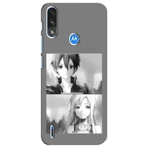 Чехол с персонажами АНИМЕ на Motorola E7 Power (Кирито-Асуна)