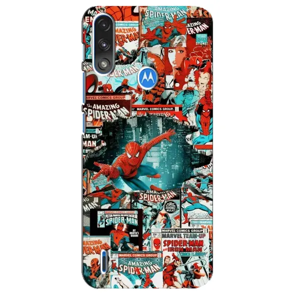 Чехол с рисунком «Комиксы Человек Паук» для Motorola E7 Power Чехол с рисунком «Комиксы Человек Паук» для Motorola E7 Power