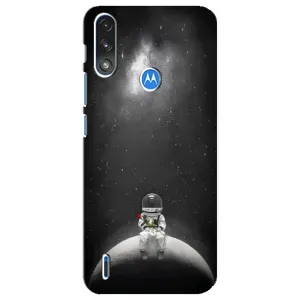 Силиконовый Чехол с принтом "Космонавты" на Motorola E7 Power (Космонавт романтик)