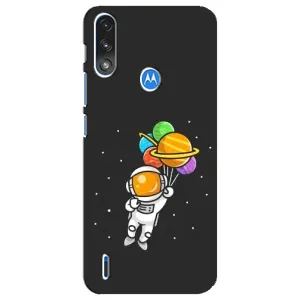Силиконовый Чехол с принтом "Космонавты" на Motorola E7 Power (Космонавт с шариками)
