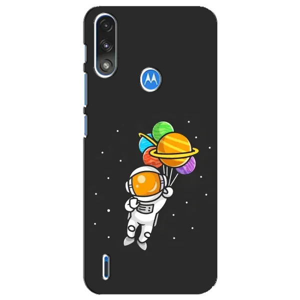 Чехол с рисунком «Космонавт с шариками» для Motorola E7 Power