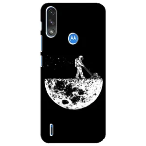 Силиконовый Чехол с принтом "Космонавты" на Motorola E7 Power (Космонавт)