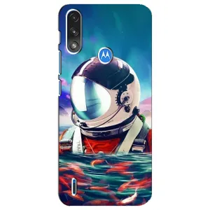 Силиконовый Чехол с принтом "Космонавты" на Motorola E7 Power (Космонавт в воде)