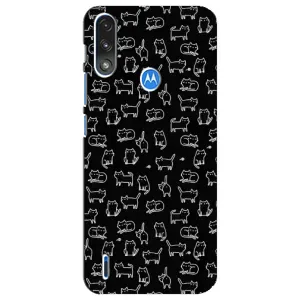 Чехол на тематику: Коты для Motorola E7 Power (Котики на черном)