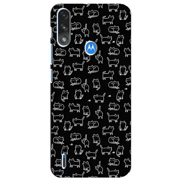 Чехол с рисунком «Котики на черном» для Motorola E7 Power Чехол с рисунком «Котики на черном» для Motorola E7 Power