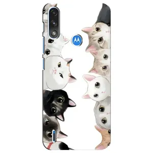 Силиконовый чехол с котиком для Motorola E7 Power (Коты)