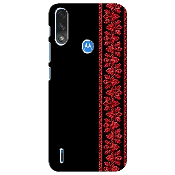 Чехол с рисунком «Красная Вышиванка» для Motorola E7 Power Чехол с рисунком «Красная Вышиванка» для Motorola E7 Power