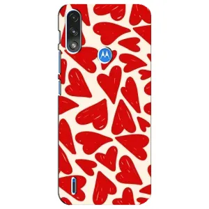 Чохли з тематикою "Маленькі Сердчеки" на Motorola E7 Power (Червоні сердечки)