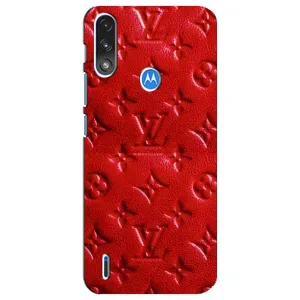 Текстурный Чехол Louis Vuitton для Моторола Мото е7і / е7 павер (Красный ЛВ)