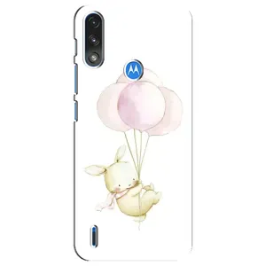 Силіконовий бампер з картинкою звірів для Motorola E7 Power (Кролик та кульки)