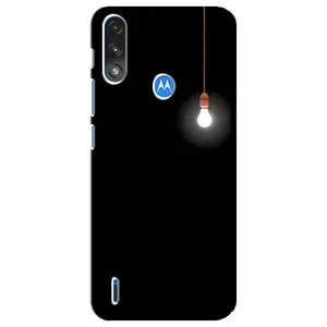 Чохол з картинками на чорному фоні для Motorola E7 Power (Лампочка)