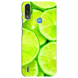 Чехол с изображением вкусной еды для Motorola E7 Power (Лайм)