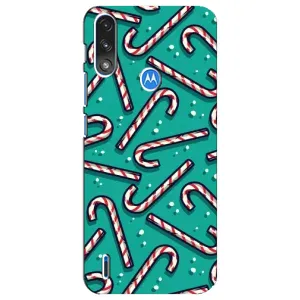 Силиконовый бампер на рождество для Motorola E7 Power (Леденцы)