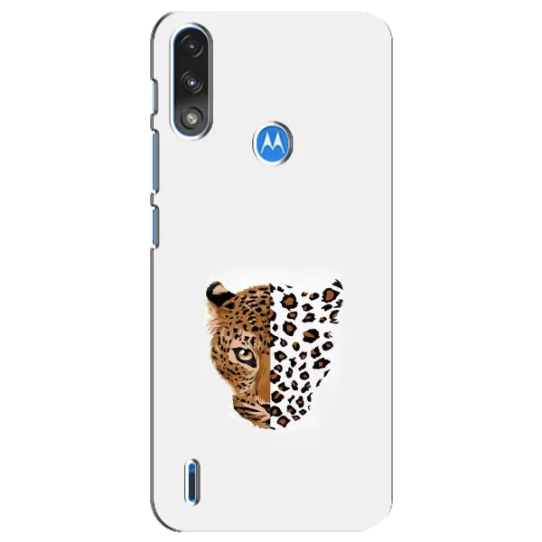 Чехол с рисунком «Леопард на белом» для Motorola E7 Power Чехол с рисунком «Леопард на белом» для Motorola E7 Power