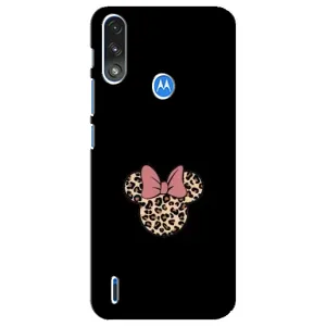Чехол с леопардовым принтом на Motorola E7 Power (Леопардовая Минни)