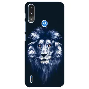 Чехол с рисунком «Лев - синий» для Motorola E7 Power