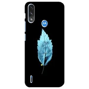 Чохол з картинками на чорному фоні для Motorola E7 Power (Листя)