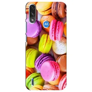 Чехол с изображением вкусной еды для Motorola E7 Power (Макаруны)
