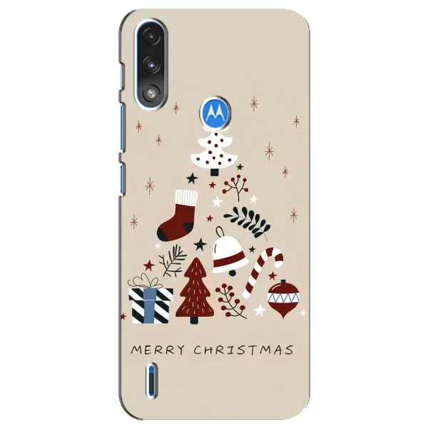 Чехол с рисунком «Merry Christmas» для Motorola E7 Power Чехол с рисунком «Merry Christmas» для Motorola E7 Power