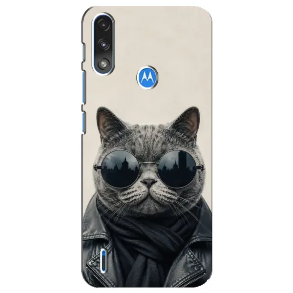 Чехол с рисунком «Модный кот» для Motorola E7 Power Чехол с рисунком «Модный кот» для Motorola E7 Power